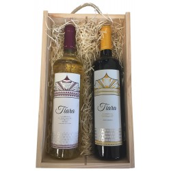 Give a beautiful case with red and white wines