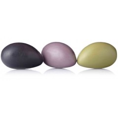 Lot de 3 savons en forme de vert olive, noir et violet pour événement