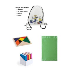 Lot Children's backpacks + Puzzle wit erasers to give away