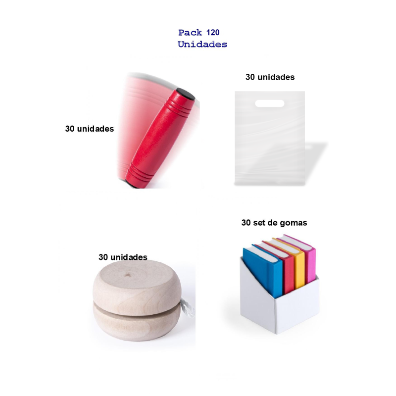 Pack 30 jeux rondux + 30 yoyos + 30 gums book pour donner aux enfants des événements