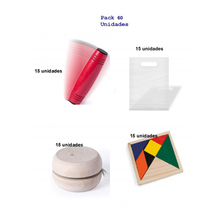 Gift pack for children's birthdays 15 rondux games + 15 yoyos + 15 ingenuity puzzles