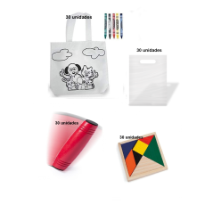 Regalo 30 bolsas colorear + 30 juegos rondux + 30 puzzles ingenio