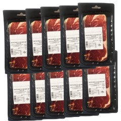 sobres de jamón ibérico cortado y envasado 100 gr x 10