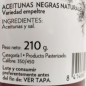 Aceitunas negras naturales. Variedad empeltre 210 gr