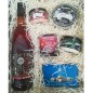 Acorn liqueur gift set with gourmet products.