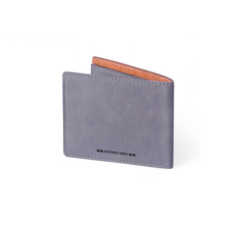Gray leather wallet | Regalos Gourmet Online