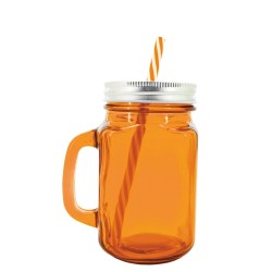 Orange cocktail pitcher with straw