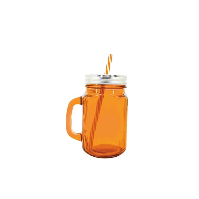 Orange cocktail pitcher with straw