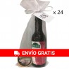 24 lotes Miniaturas vinos Extremeño Deliex con paté y bolsas de organzapara bodas