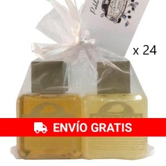 Pack de gel, champú para el cabello acompañado de una bolsa de organza