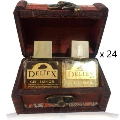 Small box with gel and deliex brand bath salts for gifts 35 ml