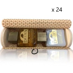 Beige elongated chest, body cream and bath gel to give away