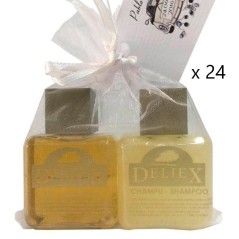 Pack of gel, shampoo for the hair accompanied by an organza bag