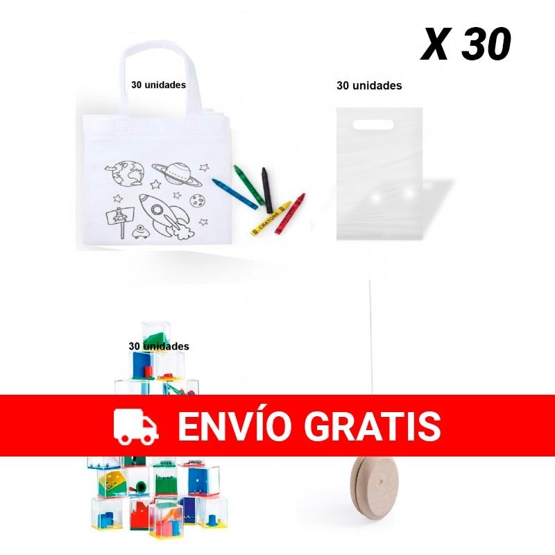 Pack 30 sacs à colorier + 30 compétences de jeu + 30 yoyos