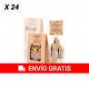 Set Ecológico (Pack 24 Unidades) Gel, Champú, Body Milk Y Pastilla de Jabón con Te Verde lemongrass y verbena.