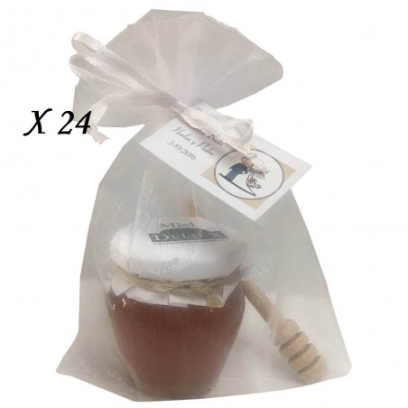 Miel de Orcio con palito catador en bolsa de organza (pack 24 ud)