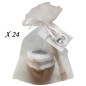 Miel avec amandes et bâton de dégustation dans un sac cadeau en organza (24 pcs.)