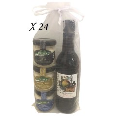 Detalles para invitados Vino y  cremas de queso para regalar (24 pack)