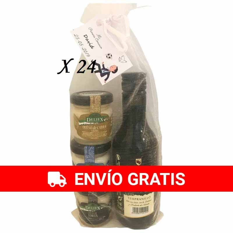 Details of Antaño Rioja wine cheese spreads for gifts (24 units)