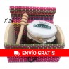 Tarro de miel con nueces y palito catador en baúl de colores (24 ud)