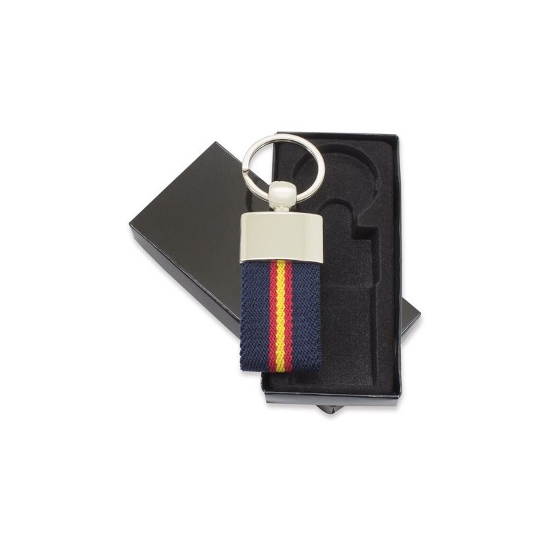 Spanish Flag Keychain with Navy Blue Background - Original Favor
