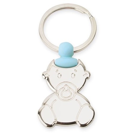 Blue Baby Pacifier Keychain for Christening Favors
