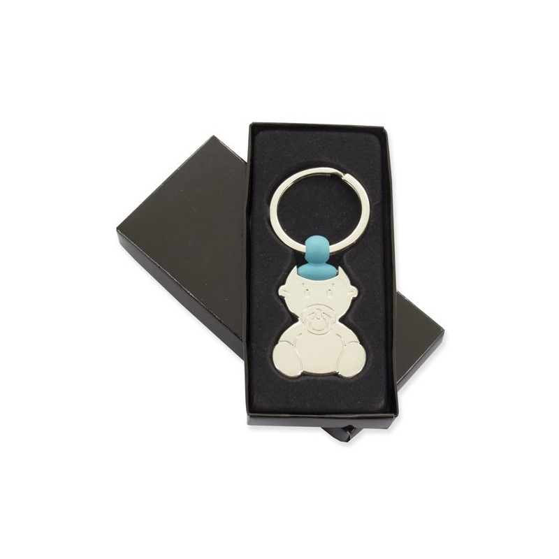 Porte-clés Sucette Bébé Bleu - Cadeau de Baptême