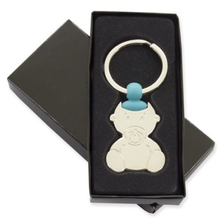 Cadeau de baptême original : porte-clés tétine bleue