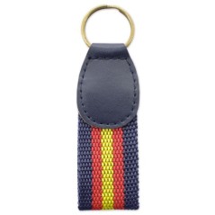 Navy Blue Faux Leather Spain Keychain
