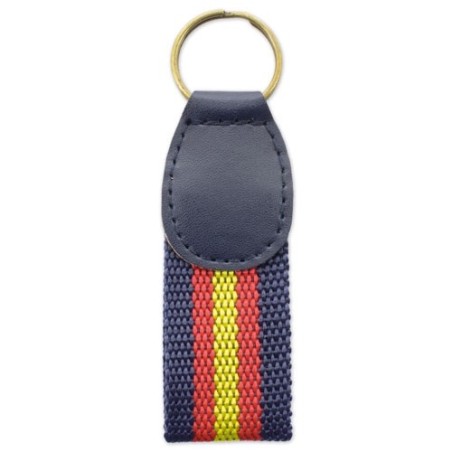Navy Blue Faux Leather Spain Keychain