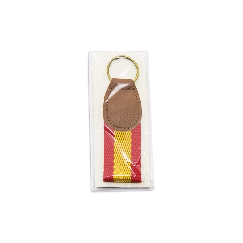 Red Faux Leather Spain Keychain