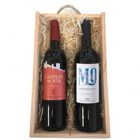 Practical gift box with 2 bottles of wine