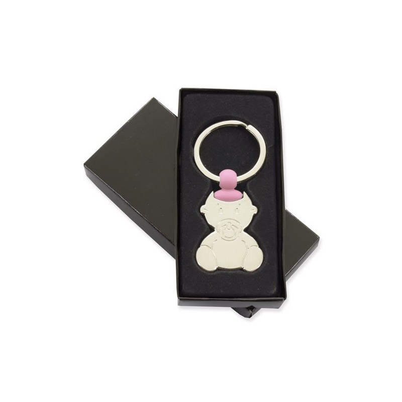 Porte-clés Bébé Sucette Rose - Idéal comme Cadeau de Baptême