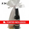 Pack of 24 miniature plastic wines with two pâtés, bag and cards