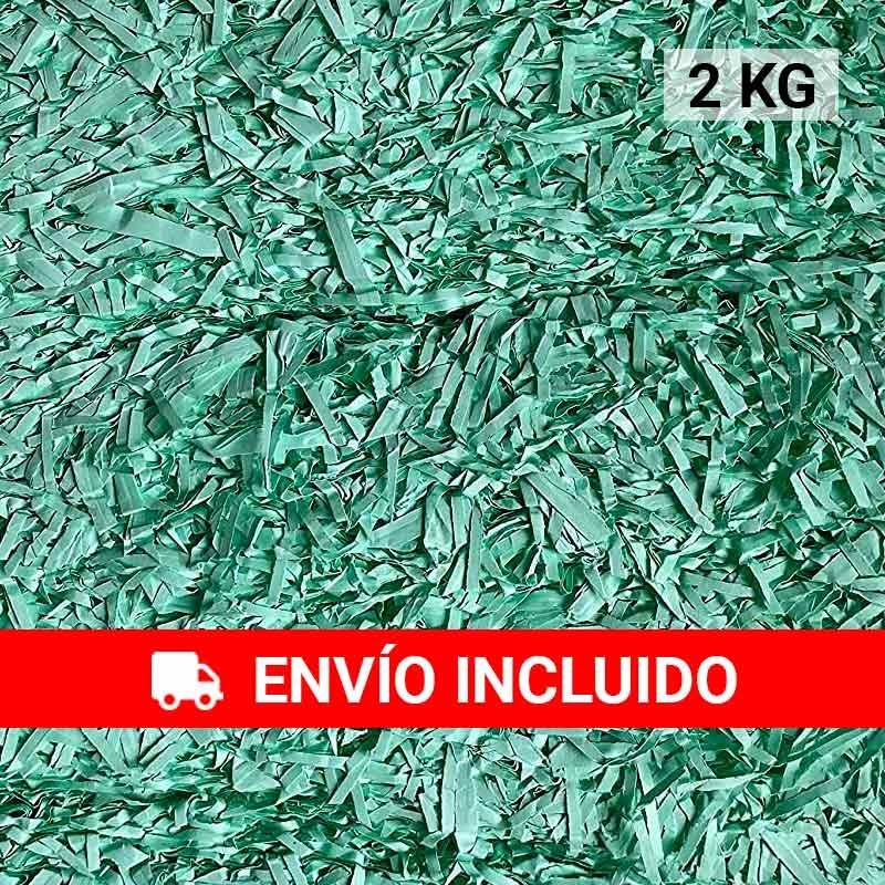 2 KG de papel VERDE AGUA kraft en virutas, relleno para decoración y embalaje VERDE AGUA