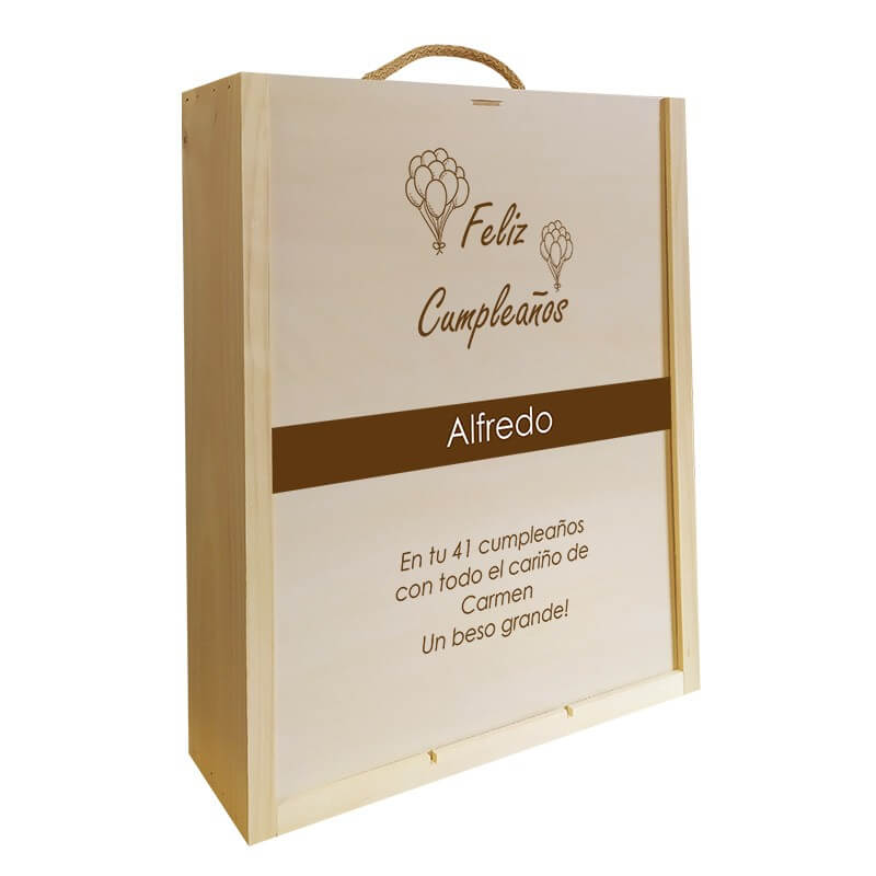 Caja de madera personalizada para vino