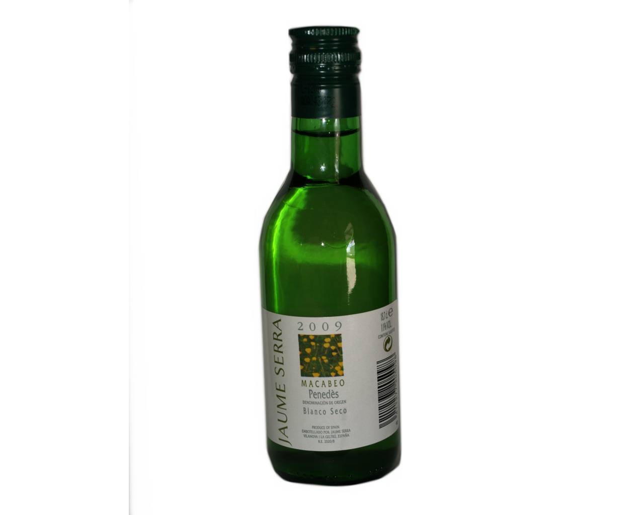 Petite bouteille de vin blanc Penedes Jaume Sierra