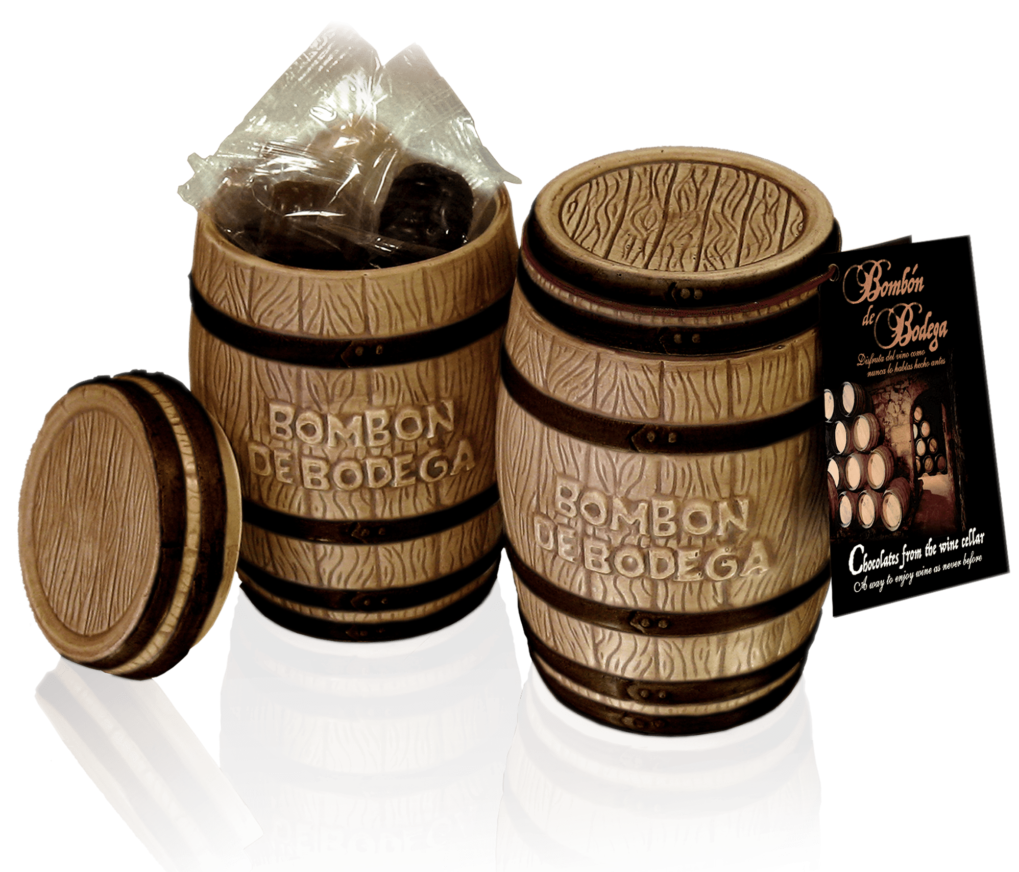 Gift ceramic barrel with chocolate